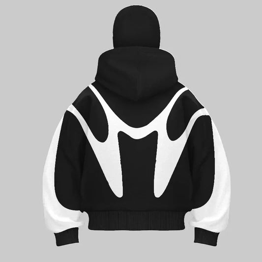 Black And White Ninja Graphic Hoodie