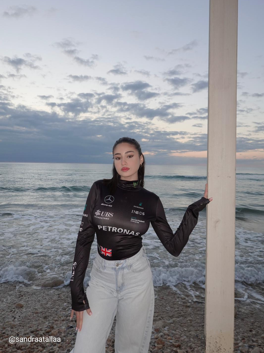 High Collar Mercedes Bodysuit