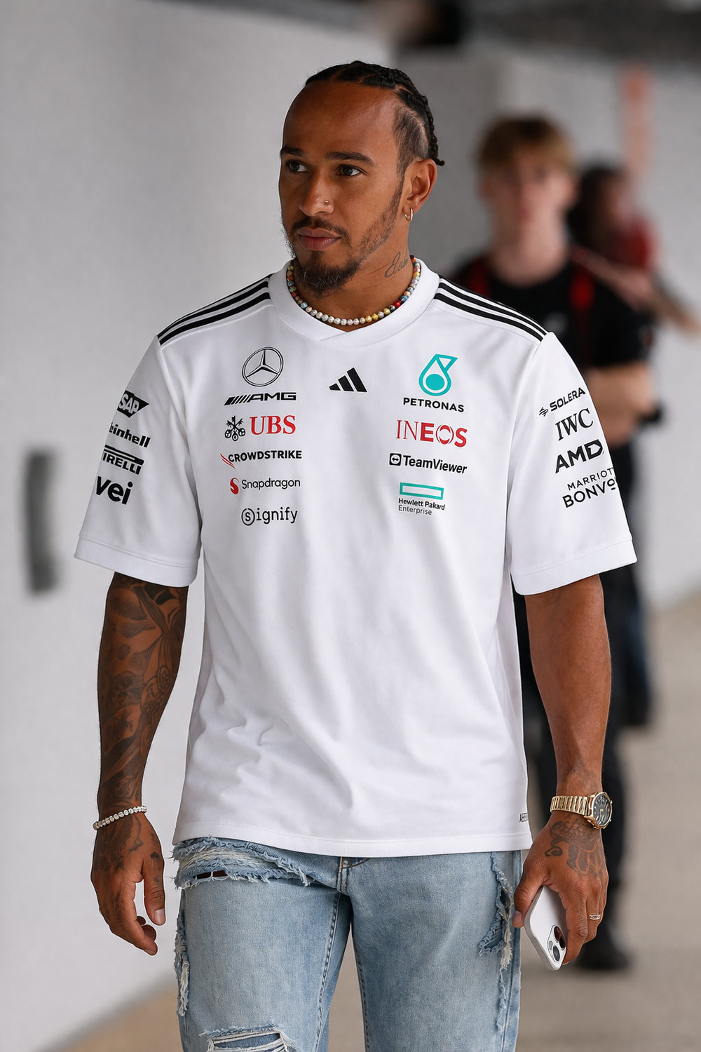 Mercedes-AMG PETRONAS F1 Team 2025 White T-Shirt