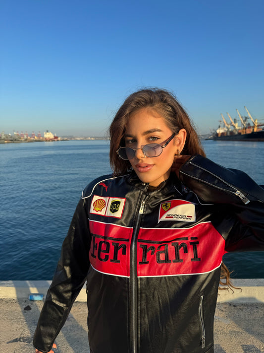 Ferrari F1 Racing Leather Jacket