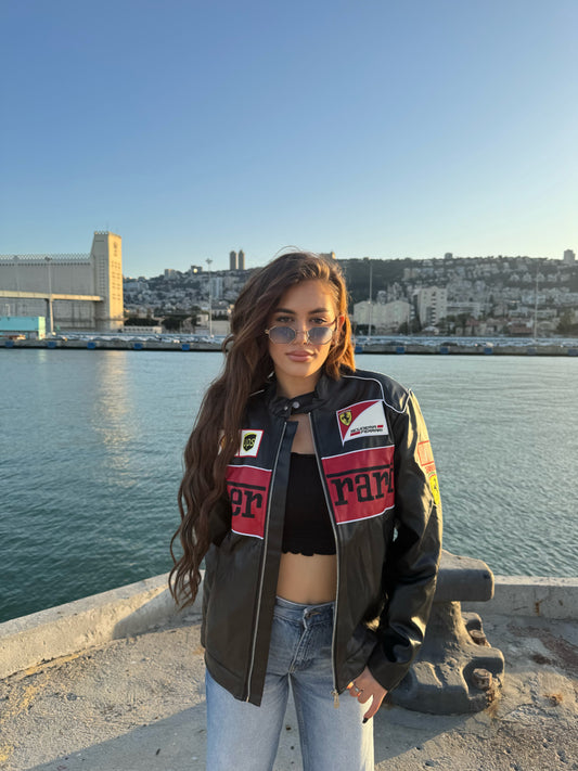 Ferrari F1 Racing Leather Jacket