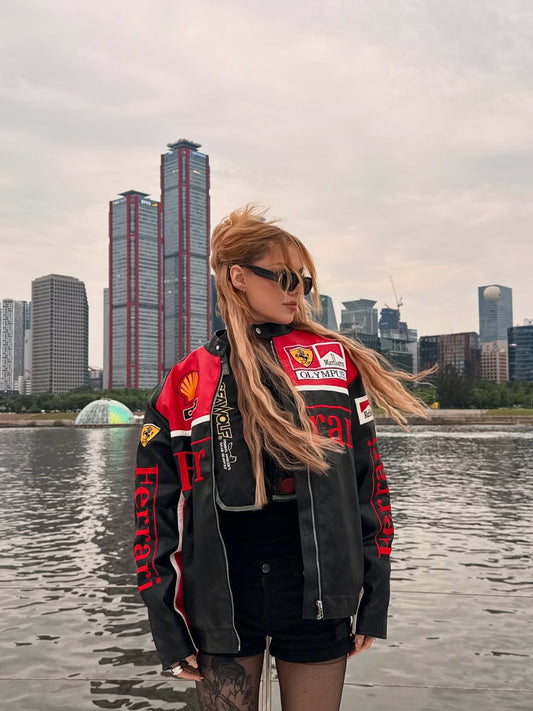 Ferrari F1 Racing Leather Jacket