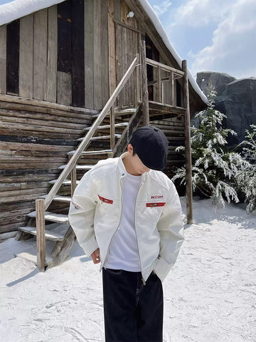 American-style high-street PU leather motorcycle jacket