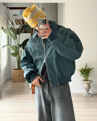 Oversized Contrast Deep Green Jacket